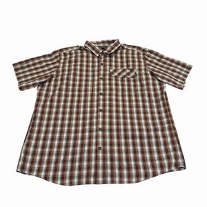 Eddie Bauer Button Up Shirt‎ Mens Short Sleeve 2XL Lightweight Plaid Outdoor